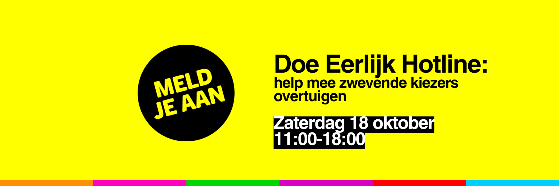 Doe Eerlijk Hotline beldag 18 oktober